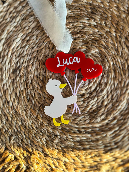 Duck Heart Balloons Tag