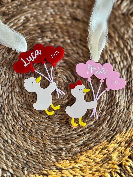 Duck Heart Balloons Tag