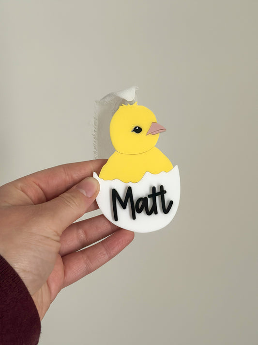 Hatching Chick Easter Basket Tag