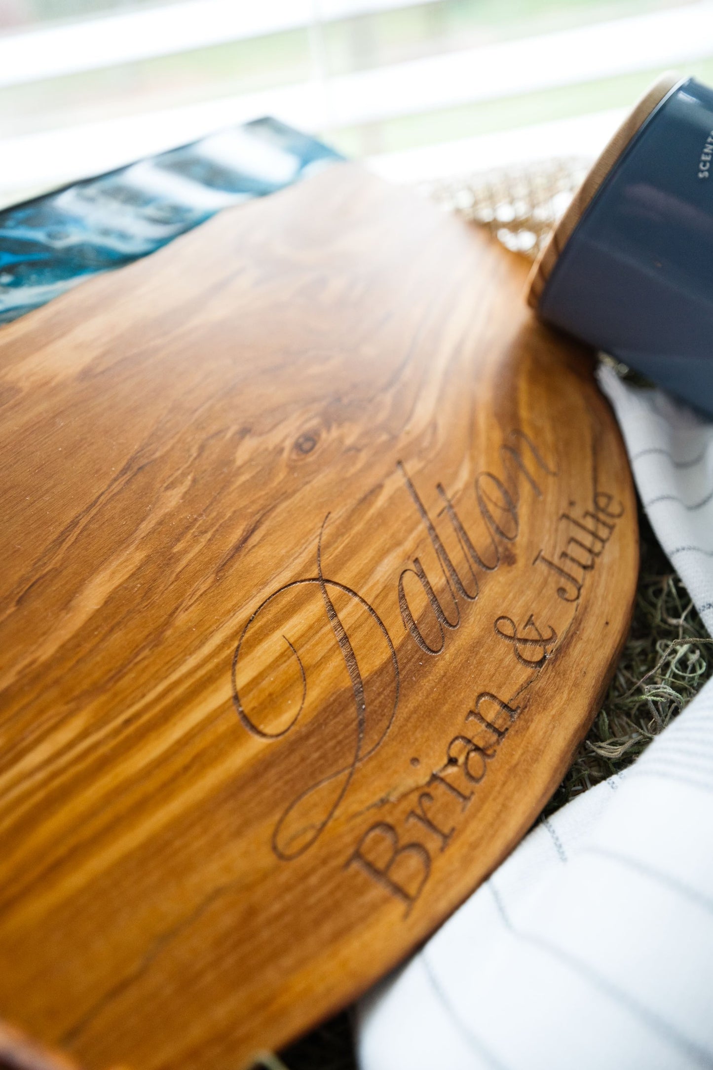 Olive Wood Beach Resin Cutting Board