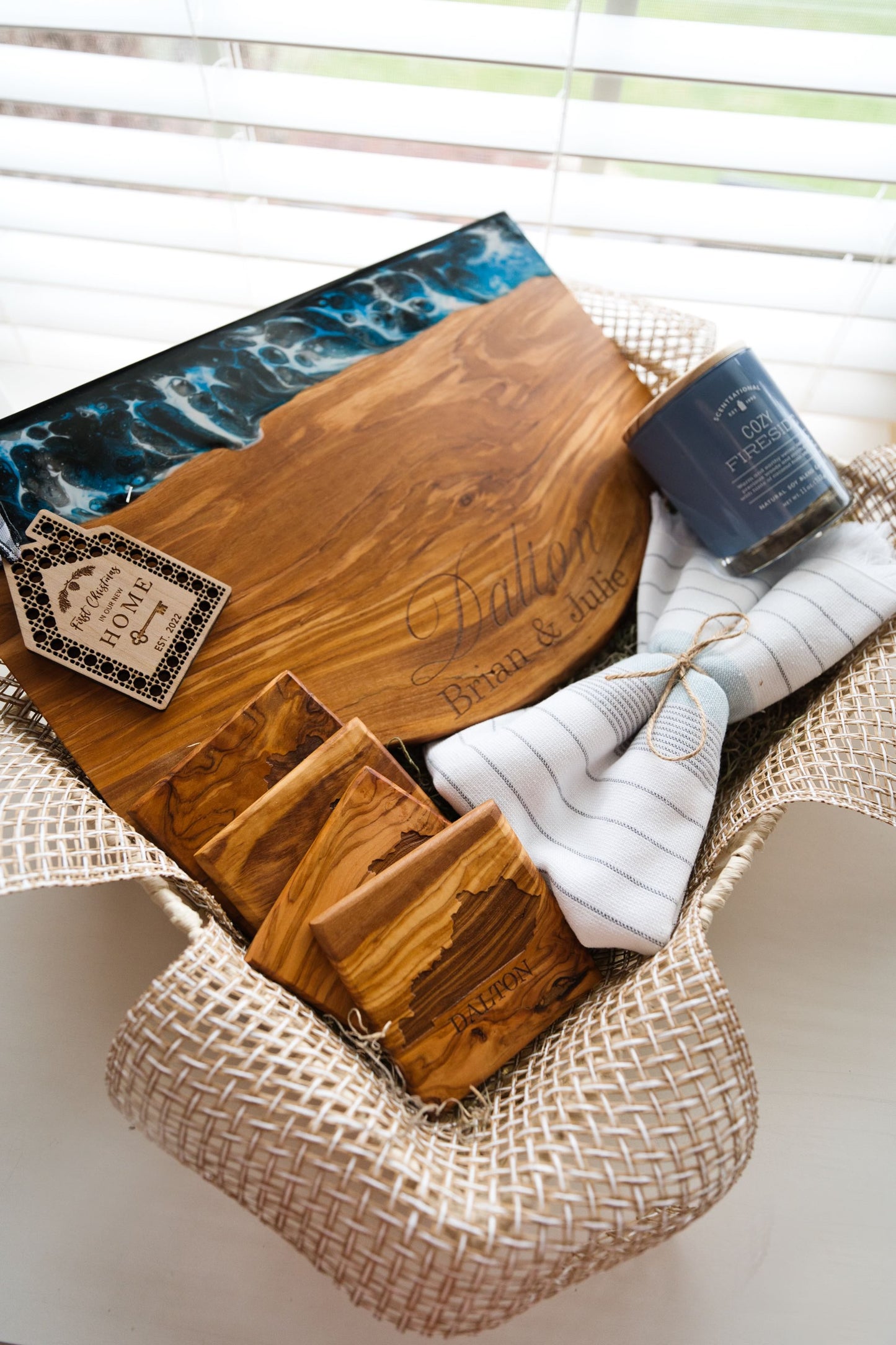 Olive Wood Beach Resin Cutting Board