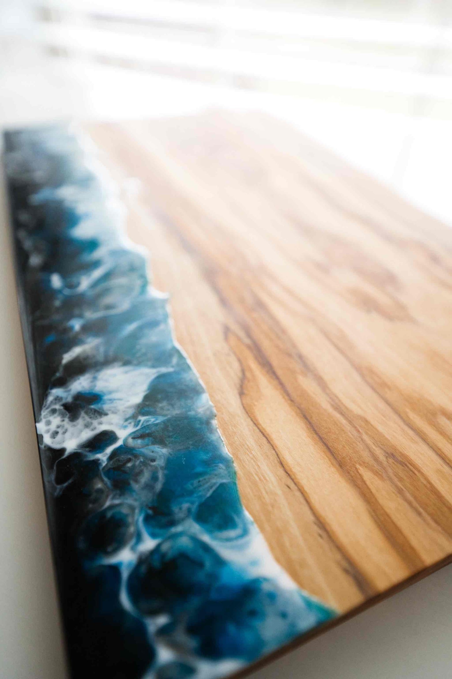 Olive Wood Beach Resin Cutting Board