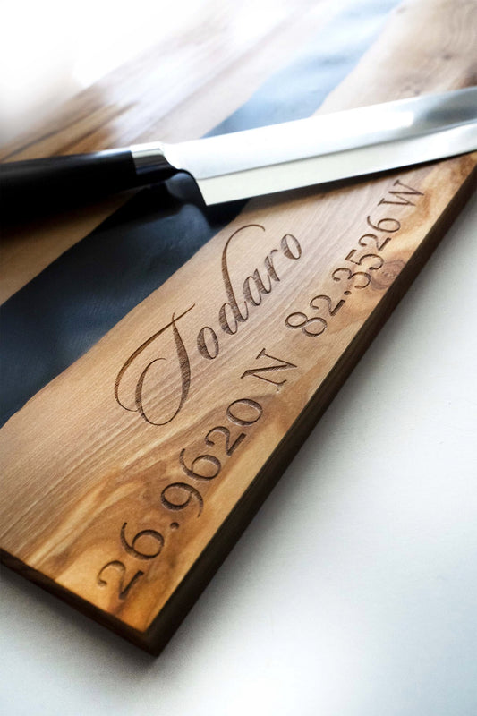 Olive Wood and Resin Cutting Board