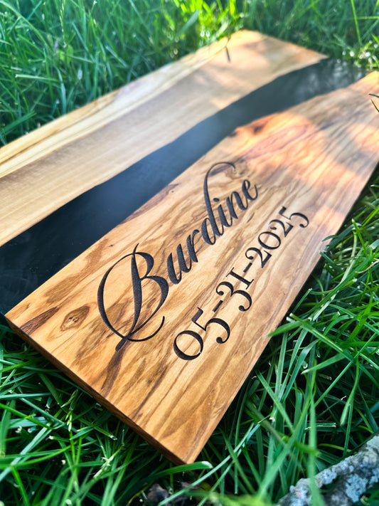 Olive Wood and Resin Cutting Board