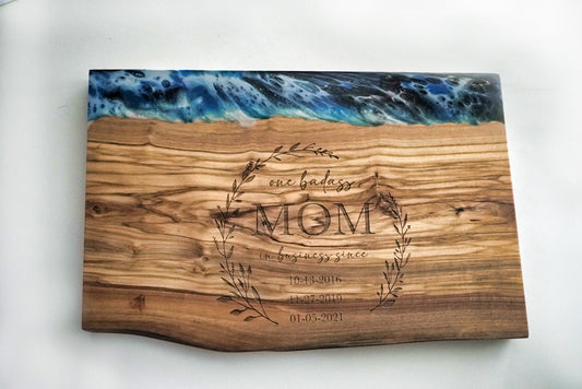 Custom Badass Mom Cutting Board