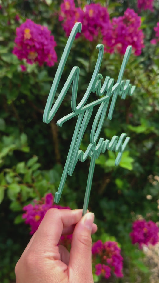 Acrylic Custom Name Cake Topper