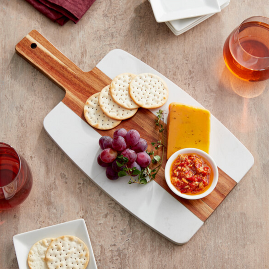 Marble and Acacia Cutting Board